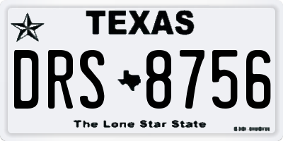TX license plate DRS8756