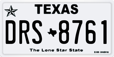 TX license plate DRS8761