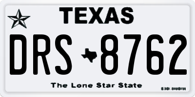 TX license plate DRS8762