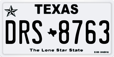 TX license plate DRS8763
