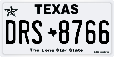 TX license plate DRS8766