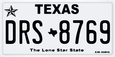TX license plate DRS8769