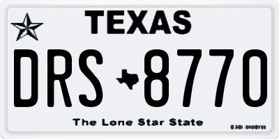 TX license plate DRS8770