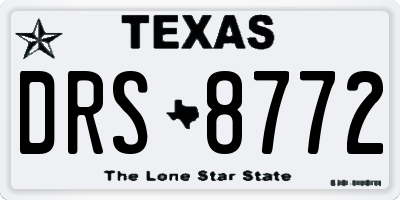 TX license plate DRS8772