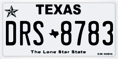 TX license plate DRS8783