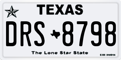 TX license plate DRS8798