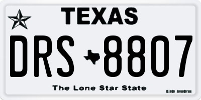 TX license plate DRS8807