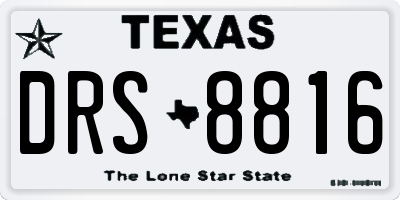 TX license plate DRS8816