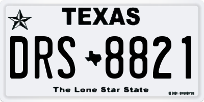 TX license plate DRS8821