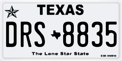 TX license plate DRS8835