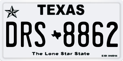 TX license plate DRS8862