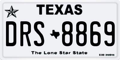 TX license plate DRS8869