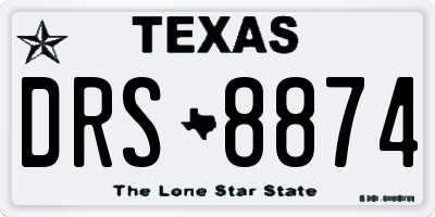 TX license plate DRS8874