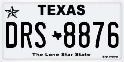 TX license plate DRS8876