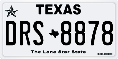TX license plate DRS8878