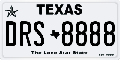 TX license plate DRS8888