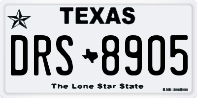 TX license plate DRS8905