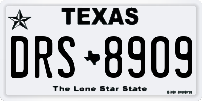TX license plate DRS8909