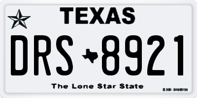 TX license plate DRS8921