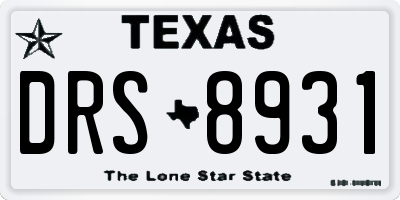 TX license plate DRS8931