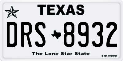 TX license plate DRS8932