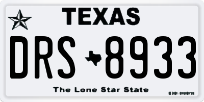 TX license plate DRS8933