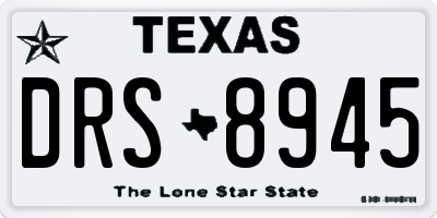 TX license plate DRS8945