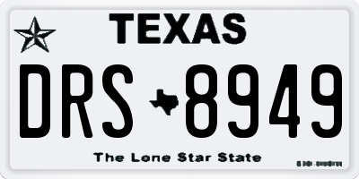 TX license plate DRS8949