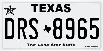 TX license plate DRS8965