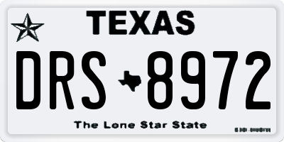 TX license plate DRS8972
