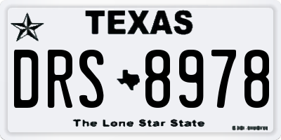 TX license plate DRS8978