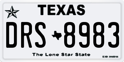 TX license plate DRS8983