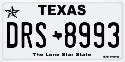 TX license plate DRS8993