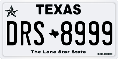 TX license plate DRS8999