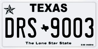 TX license plate DRS9003