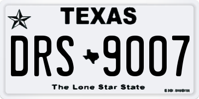 TX license plate DRS9007