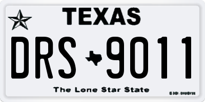 TX license plate DRS9011