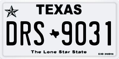 TX license plate DRS9031