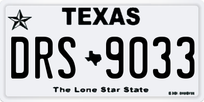 TX license plate DRS9033