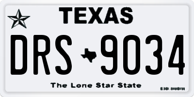 TX license plate DRS9034