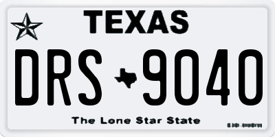 TX license plate DRS9040