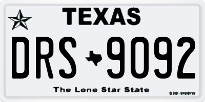 TX license plate DRS9092