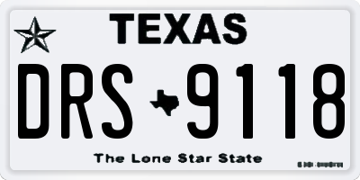 TX license plate DRS9118