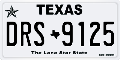 TX license plate DRS9125