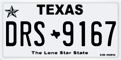 TX license plate DRS9167
