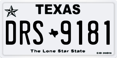 TX license plate DRS9181