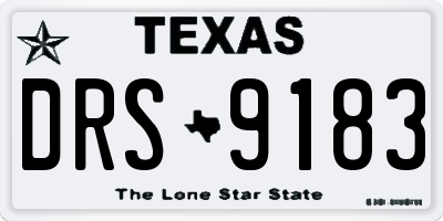 TX license plate DRS9183