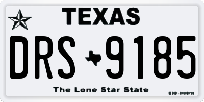 TX license plate DRS9185