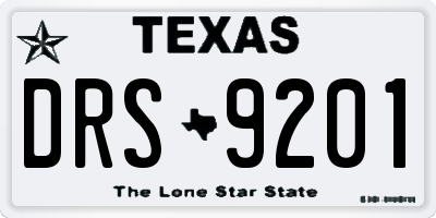 TX license plate DRS9201