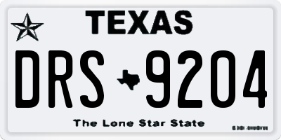 TX license plate DRS9204